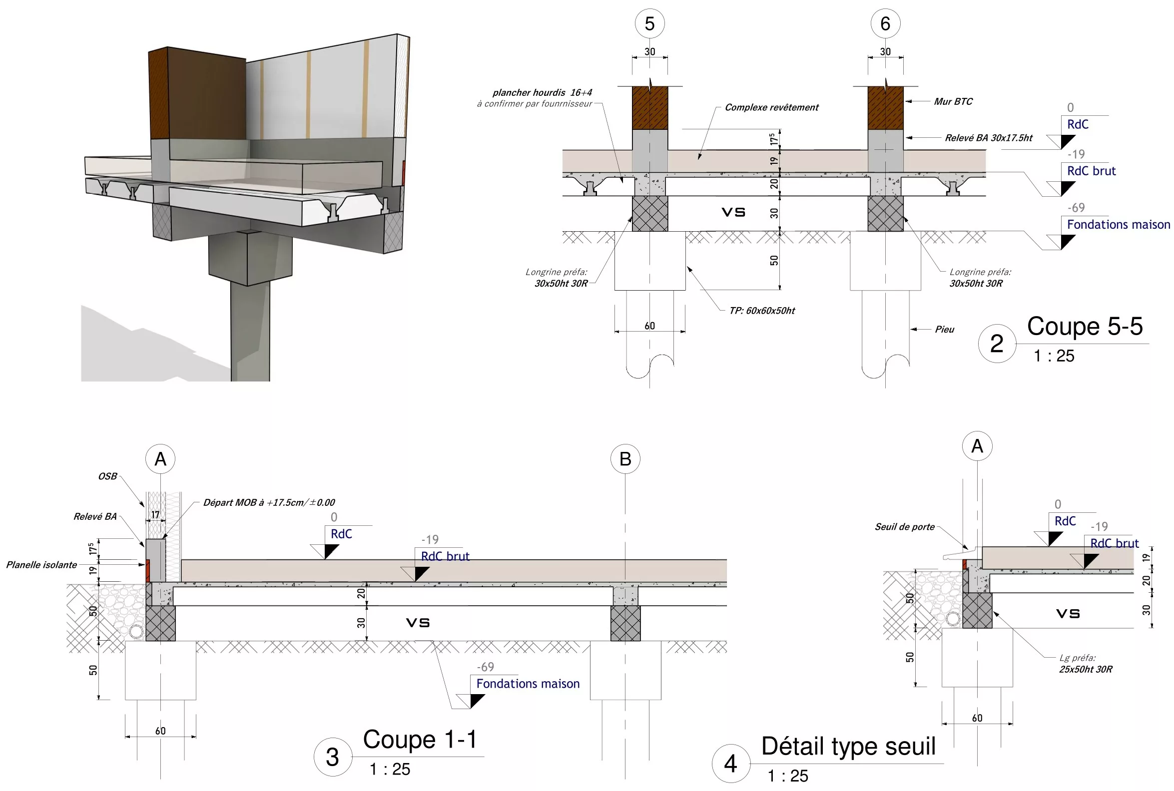 Plan de coffrage plancher hourdis